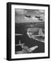 Squadron of US Douglas SBD3 Dive Bombers in Flight, Patrolling Coral Reefs Off Midway Island-Frank Scherschel-Framed Photographic Print