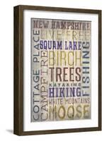 Squam Lake, New Hampshire - Barnwood Typography-Lantern Press-Framed Art Print