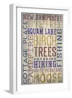 Squam Lake, New Hampshire - Barnwood Typography-Lantern Press-Framed Art Print