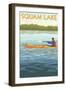 Squam Lake, New Hampshire - Kayak Scene-Lantern Press-Framed Art Print