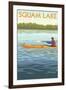 Squam Lake, New Hampshire - Kayak Scene-Lantern Press-Framed Art Print