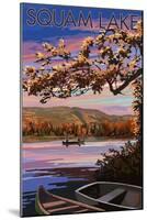 Squam Lake, New Hampshire - Lake at Dusk-Lantern Press-Mounted Art Print