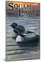 Squam Lake, New Hampshire - Loon Scene-Lantern Press-Mounted Art Print