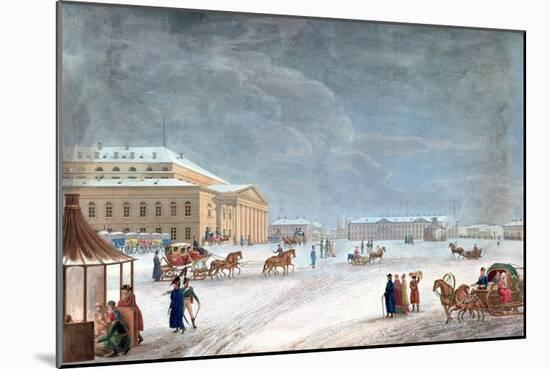 Square and the Grand Theatre at St Petersburg, 1817-John Clark-Mounted Giclee Print
