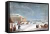 Square and the Grand Theatre at St Petersburg, 1817-John Clark-Framed Stretched Canvas