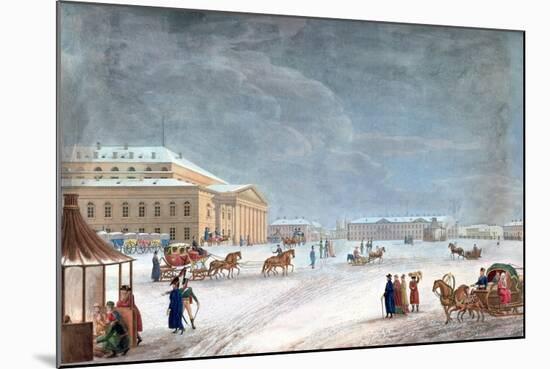 Square and the Grand Theatre at St Petersburg, 1817-John Clark-Mounted Giclee Print