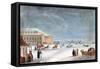 Square and the Grand Theatre at St Petersburg, 1817-John Clark-Framed Stretched Canvas