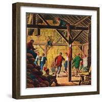 "Square Dance in the Barn,"November 1, 1947-W.W. Calvert-Framed Giclee Print