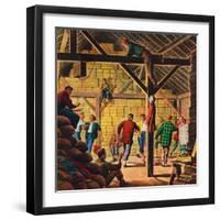 "Square Dance in the Barn,"November 1, 1947-W.W. Calvert-Framed Giclee Print