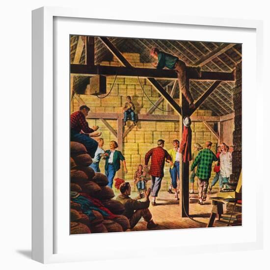 "Square Dance in the Barn,"November 1, 1947-W.W. Calvert-Framed Giclee Print