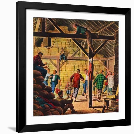 "Square Dance in the Barn,"November 1, 1947-W.W. Calvert-Framed Giclee Print