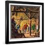 "Square Dance in the Barn,"November 1, 1947-W.W. Calvert-Framed Giclee Print