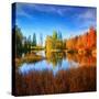 Square Fall-Philippe Sainte-Laudy-Stretched Canvas