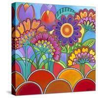 Square Flowers-Carla Bank-Stretched Canvas