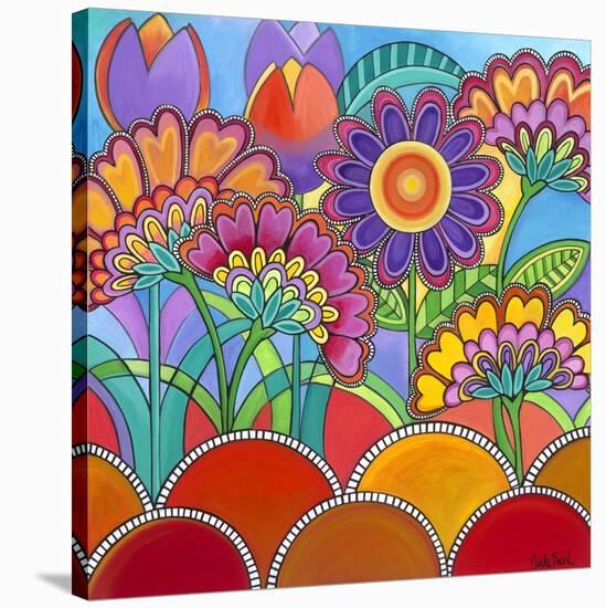 Square Flowers-Carla Bank-Stretched Canvas