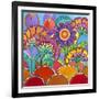 Square Flowers-Carla Bank-Framed Giclee Print