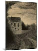 Square House; Maison Carree, C.1882-1884 (Crayon on Paper Laid down on Board)-Georges Pierre Seurat-Mounted Giclee Print