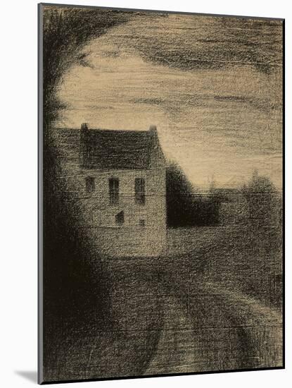 Square House; Maison Carree, C.1882-1884 (Crayon on Paper Laid down on Board)-Georges Pierre Seurat-Mounted Giclee Print