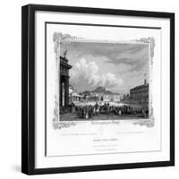 Square in Front of the King's Palace at Naples, Italy, 19th Century-J Poppel-Framed Giclee Print