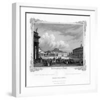 Square in Front of the King's Palace at Naples, Italy, 19th Century-J Poppel-Framed Giclee Print