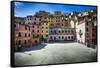 Square in Riomaggiore, Cinque Terre, Liguria, Italy-George Oze-Framed Stretched Canvas