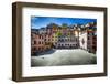 Square in Riomaggiore, Cinque Terre, Liguria, Italy-George Oze-Framed Photographic Print