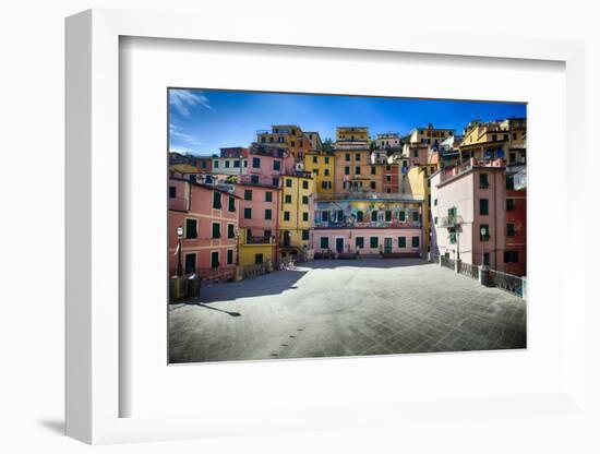 Square in Riomaggiore, Cinque Terre, Liguria, Italy-George Oze-Framed Photographic Print