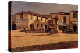 Square in Settignano-Telemaco Signorini-Stretched Canvas