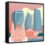 Square Mile Cityscape-Claire Huntley-Framed Stretched Canvas