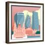 Square Mile Cityscape-Claire Huntley-Framed Giclee Print