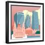 Square Mile Cityscape-Claire Huntley-Framed Giclee Print