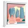 Square Mile Cityscape-Claire Huntley-Framed Giclee Print