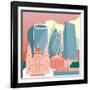 Square Mile Cityscape-Claire Huntley-Framed Giclee Print