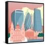 Square Mile Cityscape-Claire Huntley-Framed Stretched Canvas