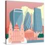 Square Mile Cityscape-Claire Huntley-Stretched Canvas