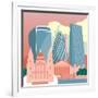 Square Mile Cityscape-Claire Huntley-Framed Giclee Print