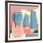 Square Mile Cityscape-Claire Huntley-Framed Giclee Print