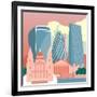 Square Mile Cityscape-Claire Huntley-Framed Giclee Print