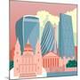 Square Mile Cityscape-Claire Huntley-Mounted Giclee Print