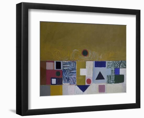 Square Motif, Blue and Gold: The Eclipse-Victor Pasmore-Framed Giclee Print