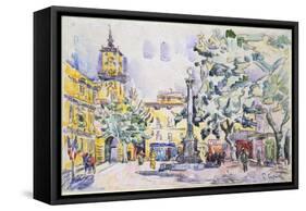 Square of the Hotel De Ville in Aix-En-Provence, Early 20th Century-Paul Signac-Framed Stretched Canvas