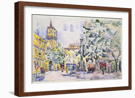 Square of the Hotel De Ville in Aix-En-Provence, Early 20th Century-Paul Signac-Framed Giclee Print