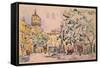 Square of the Hotel De Ville in Aix-En-Provence-Paul Signac-Framed Stretched Canvas