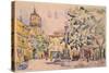 Square of the Hotel De Ville in Aix-En-Provence-Paul Signac-Stretched Canvas