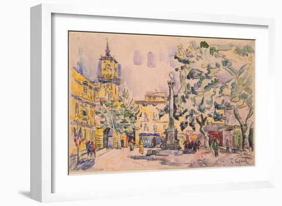 Square of the Hotel De Ville in Aix-En-Provence-Paul Signac-Framed Giclee Print