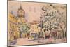 Square of the Hotel De Ville in Aix-En-Provence-Paul Signac-Mounted Giclee Print