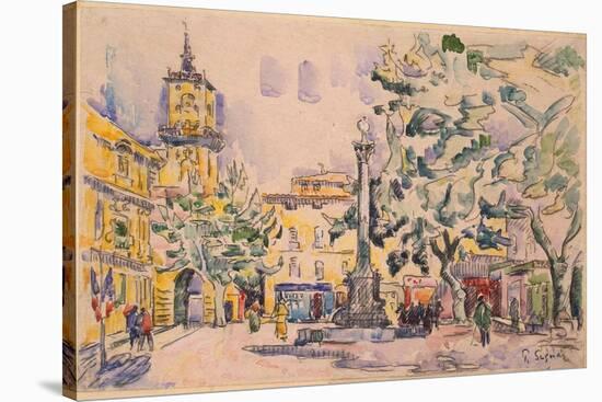 Square of the Hotel De Ville in Aix-En-Provence-Paul Signac-Stretched Canvas