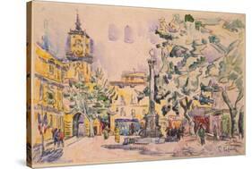 Square of the Hotel De Ville in Aix-En-Provence-Paul Signac-Stretched Canvas