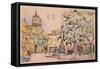 Square of the Hotel De Ville in Aix-En-Provence-Paul Signac-Framed Stretched Canvas