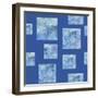 Square Pattern On Dark Blue-Summer Tali Hilty-Framed Giclee Print